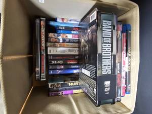Collection of DVDs and Blue Rays