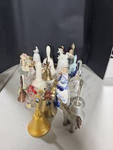 Collection of Hand Bells - Porcelain, Glass & Metal