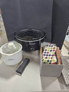Two Crock Pots and Hot Pads