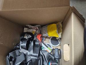 Box of Tie Downs & Various Other Tools