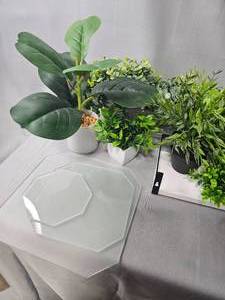 Various Artificial Plants & Sizes, USB Tea Light Candles, Mirrored Coasters for the Plants