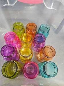 Lot of 12 Colored Country Style Jars