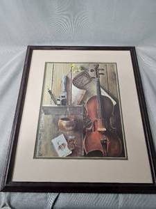 Framed Violin Print 18 x 20