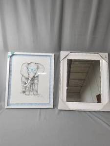 Elephant Print (in pkg) & Mirror