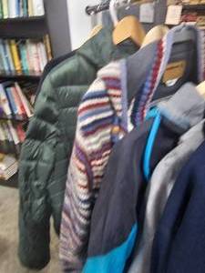 Lot of 10 Womens Large Jackets and Pullovers Inc Lee & Laundromat SZs LXL - 1 Pr of Jeans