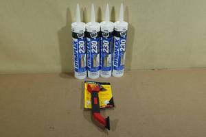 lot 142 image: 4 Dap Dynaflex 230 Clear Sealant with Caulk Tool