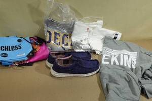 lot 196 image: Assorted Clothing with Shoes and Bags -Large, XL, Shoes Size 10