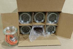 lot 235 image: 6 Weck Mini Tulip Canning Jars