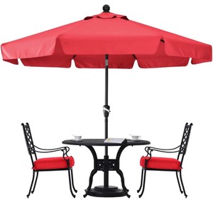 lot 123 image: ABC Canopy 7.5 LED Patio Solar Umbrella -Red