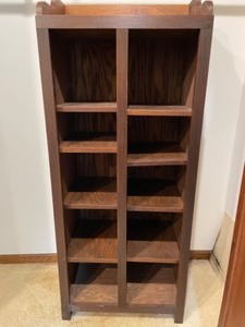 lot 177 image: Wooden BookcaseStorage Cabinet with Adjustable Shelves