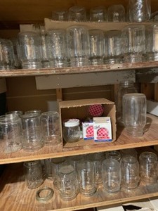 lot 183 image: Large Supply of Mason Jars for Canning