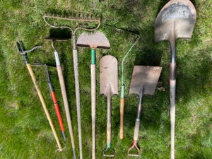 lot 258 image: Yard Tools--Dandelion Picker & Shovels