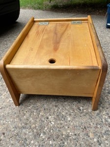 lot 156 image: Hand Crafted Wooden Box Used as a Console in a Vehicle