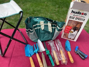 lot 133 image: Garden Tools in Bag with Sprayer