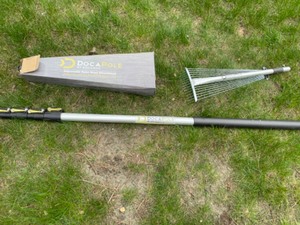 lot 144 image: Doca-Pole Adjustable Rake with 2 Head Attachments