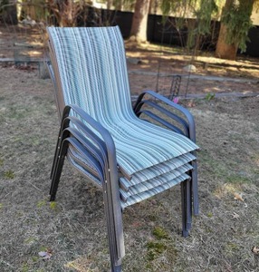 lot 41 image: Set of four Stacking Lawn Chairs