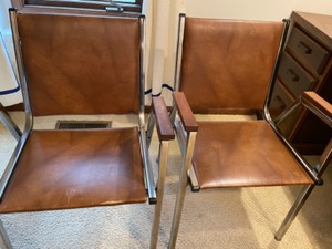 lot 121 image: Leather Office Chairs