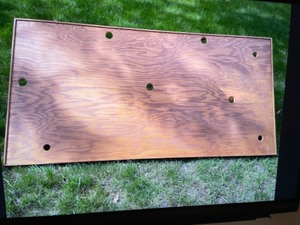 lot 120A image: Handmade Dept 56 Village Table that Folds Down & has Cord Holes