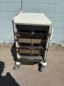 lot 29 image: WOW MSRP $3000 Metro Lifeline Emergency Medical Center Crash Cart Code Blue Cart - Great Condition Multiple Uses For This Heavy Duty 3 Drawer Locking Cart