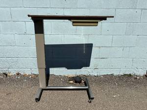 lot 35 image: Lot of Various Patient Care Items - Bath Shower Commode Chairs, Sliding Transfer Shower Bench and Overbed Table With Vanity Shelf - Stainless Steel Grab Bars - Please See Pictures For Condition
