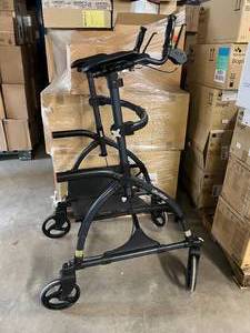 lot 3 image: UpWalker H200-LNS Standard Upright Walker Rollator with Seat - In Great Condition