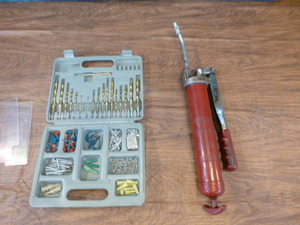 lot 233 image: Grease Gun and Drill Bits