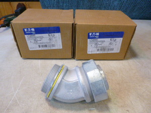 lot 129 image: 2 Eaton Angle Male Connectors
