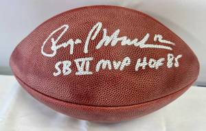 lot 6 image: Roger Staubach Signed Super Bowl VI MVP Football with Gridiron Authentics COA and Custom Case, Inscribed SB VI MVP HOF 85 - Wilson Official NFL Ball - Dallas Cowboys