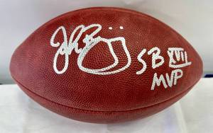 lot 16 image: John Riggins Signed Super Bowl XVII MVP Football with Gridiron Authentics COA and Custom Case - Wilson Official NFL Ball - Washington Redskins
