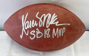 lot 17 image: Marcus Allen Signed Super Bowl 18 MVP Football with Gridiron Authentics COA and Custom Case - Wilson Official NFL Ball - Oakland Raiders