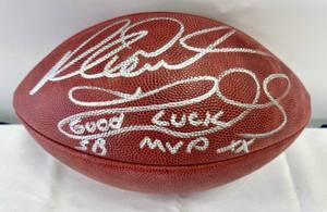 lot 18 image: Richard Dent Signed Super Bowl XX MVP Football with Custom Case - Wilson Official Super Bowl XX Ball - Inscribed Good Luck SB MVP XX - No COA - Chicago Bears
