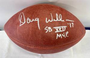 lot 20 image: Doug Williams Signed Super Bowl XXII MVP Football with Gridiron Authentics COA and Custom Case - Wilson Official Super Bowl XXII Football - Washington Redskins