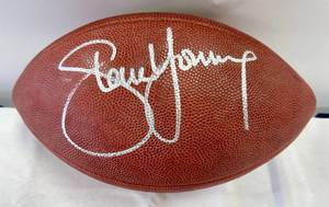 lot 27 image: Steve Young Signed Super Bowl XXIX MVP Football with COA and Custom Case - Wilson Official Super Bowl XXIX NFL Football - San Fancisco 49ers