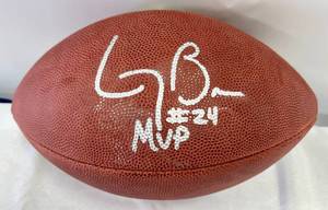 lot 28 image: Larry Brown Signed Super Bowl XXX MVP Football with Gridiron Authentics COA ans Custom Case - Wilson Official Super Bowl XXX Football - Dallas Cowboys