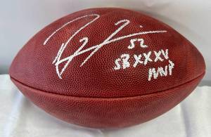 lot 32 image: Ray Lewis Signed Super Bowl XXXV MVP Football with Gridiron Authentics COA and Case - Wilson Official Super Bowl XXXV Football - Baltimore Ravens