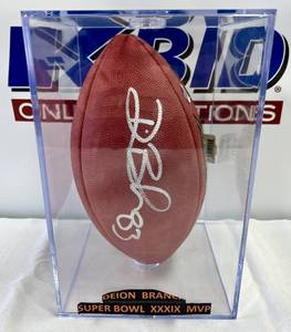 lot 33 image: Deion Branch Signed Super Bowl XXXIV Football with Tristar COA and Case - Wilson Official XXXIV Super Bowl Football - New England Patriots