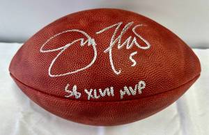 lot 38 image: Joe Flacco Signed Super Bowl XLVII MVP Football with PSA COA and Case - Wilson The Duke Official Super Bowl XLVII Football - Baltimore Ravens