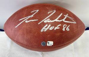 lot 45 image: Fran Tarkenton Signed Football with GAI and Tarkenton COA and Custom Hall of Fame 1986 Case - Inscribed HOF 86 - Official Wilson NFL Football - Minnesota Vikings