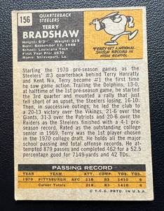 lot 13A image: Terry Bradshaw RC 1971 Topps #156 RARE Rookie Vintage Football Card