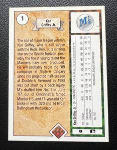 lot 29A image: Ken Griffey Jr. RC 1989 Upper Deck #1 Iconic Rookie Baseball Card