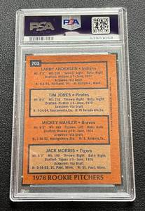 lot 32A image: Jack Morris RC PSA Graded 4 VG-EX 1978 Topps #703 Rookie Pitchers