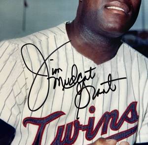 lot 41A image: Jim Mudcat Grant Signed 8x10 Photo - Minnesota Twins Baseball Autograph