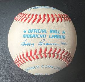 lot 25A image: Zoilo Versalles Signed Baseball Rawlings Official Brown Ball - Minnesota Twins Autograph