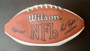 lot 28A image: Cris Carter Signed Football - Wilson Official Ball with Case - Minnesota Vikings Autograph