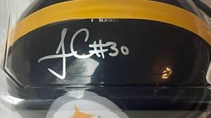 lot 31A image: James Conner Signed Pittsburgh Steelers Mini Helmet with JSA COA - Football Autograph
