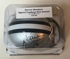 lot 33A image: Darren Woodson Signed Dallas Cowboys Mini Helmet with JSA COS - Football Autograph