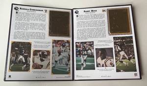 lot 42A image: Randy Moss and Randall Cunningham Official 22kt Gold Football Cards Book by The Danbury Mint - Minnesota Vikings