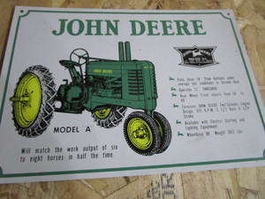 John Deere Model A Tractor Sign