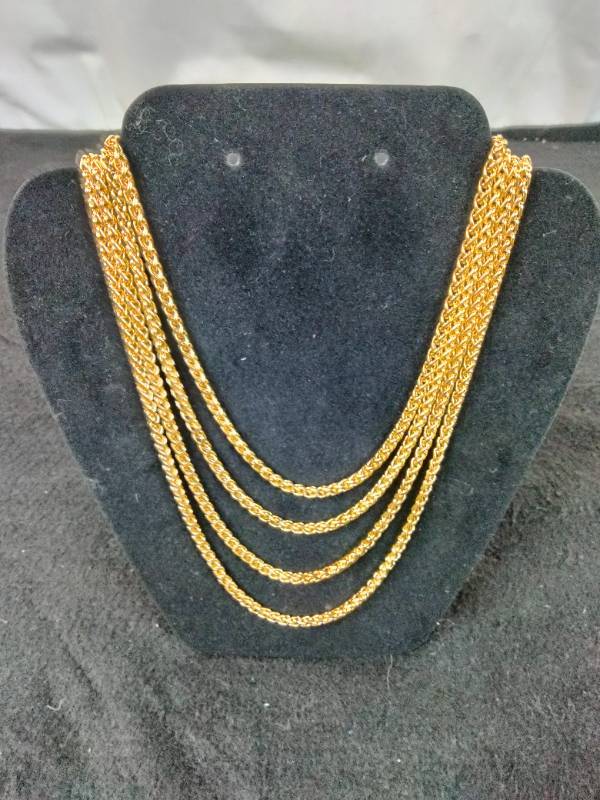 New Set of 4 Goldtone 27 Rope Chain Necklaces
