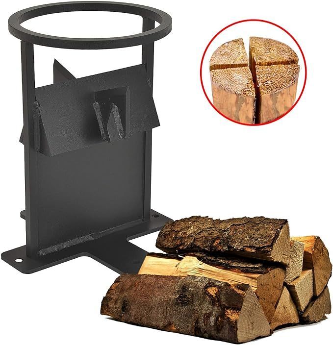 Log Splitter, Firewood Kindling Tool Cuts 4 Ways - Wood Log Cracker Splitter